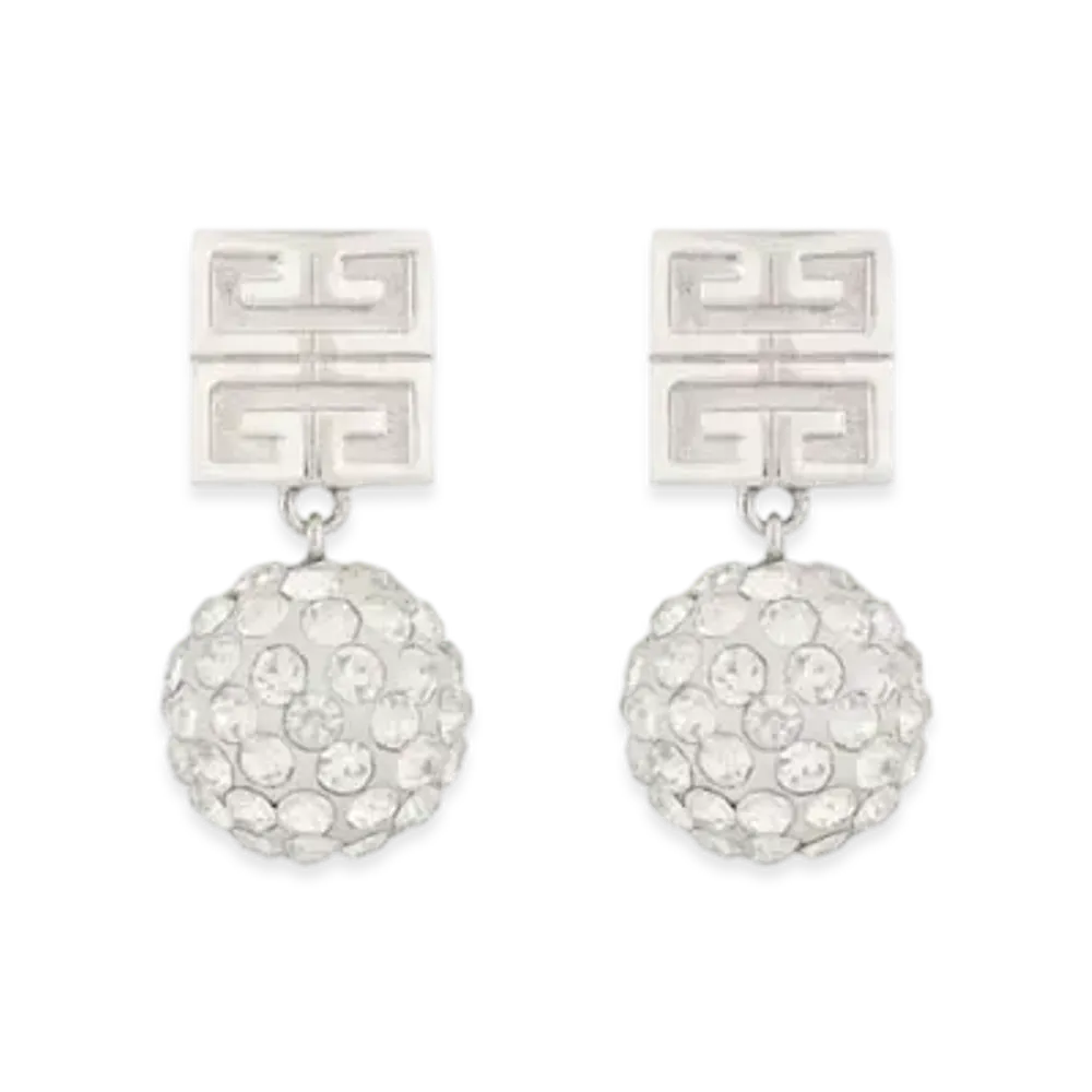 GIVENCHY 4G Earrings In Metal With Crystals "Silver"