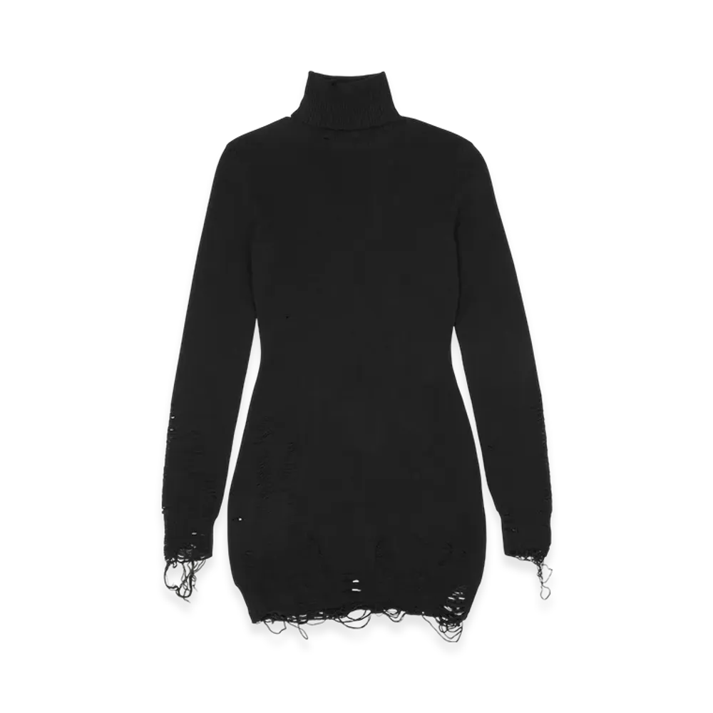 MM6 Maison Margiela Women's Distressed Mini Dress "Black"