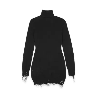 MM6 Maison Margiela Women's Distressed Mini Dress "Black"