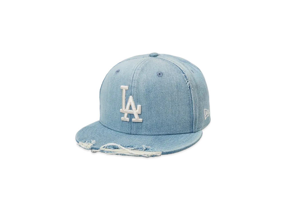 NEW ERA 59Fifty MLB Damaged Denim Los Angeles Dodgers "Navy"