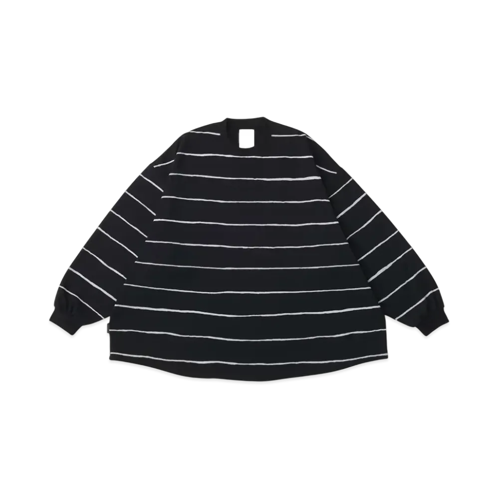 S.F.C Super Big Wide Side Stripe Tech LS Tee "Black/White"