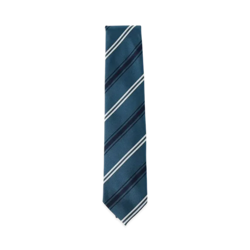 BEAMS Silk Striped Tie "Petrol"