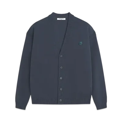 Maison Kitsune Bold Fox Head Patch Comfort Cardigan "Slate Grey"
