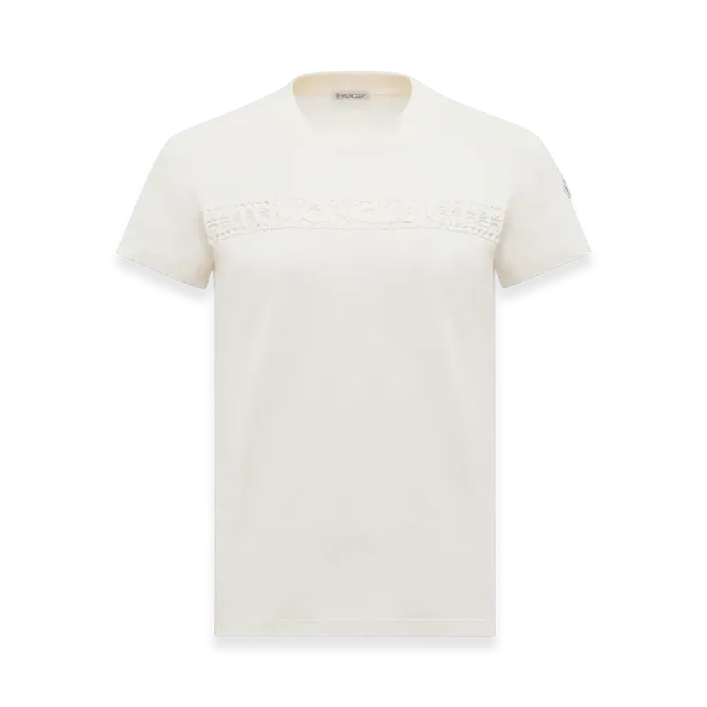 MONCLER Embroidered Logo Cotton T-Shirt "White"