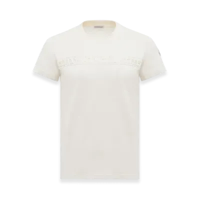 MONCLER Embroidered Logo Cotton T-Shirt "White"
