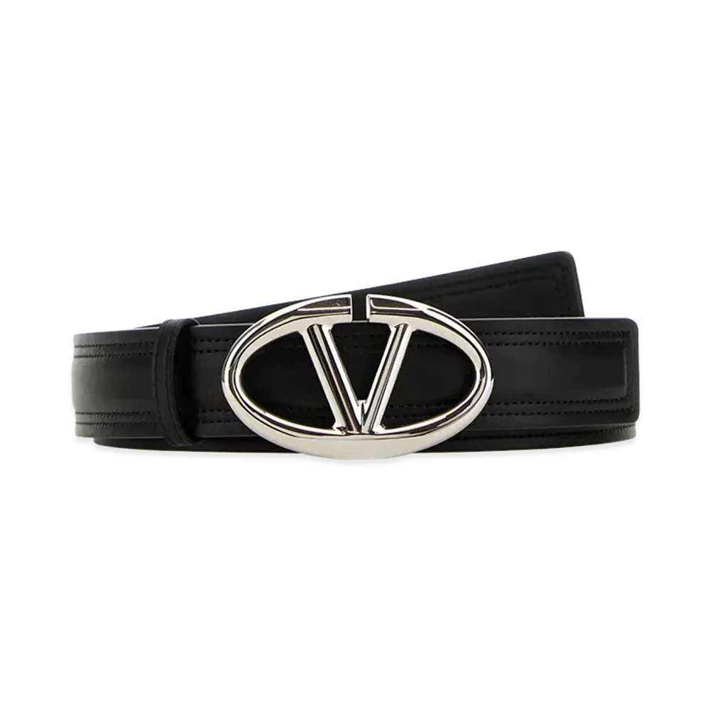 Valentino Women's Leather Reversible Belt "Black"