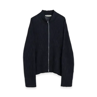 OUR LEGACY Shrunken Fullzip Polo Yawning Linen "Navy"