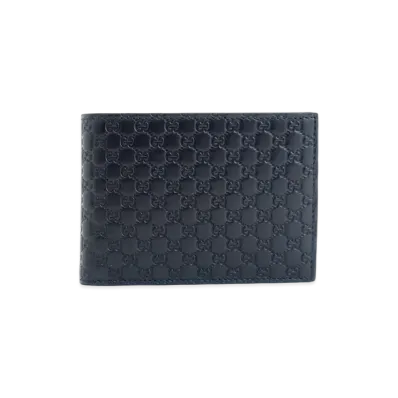 GUCCI Guccissima Bi-fold Wallet "Navy"