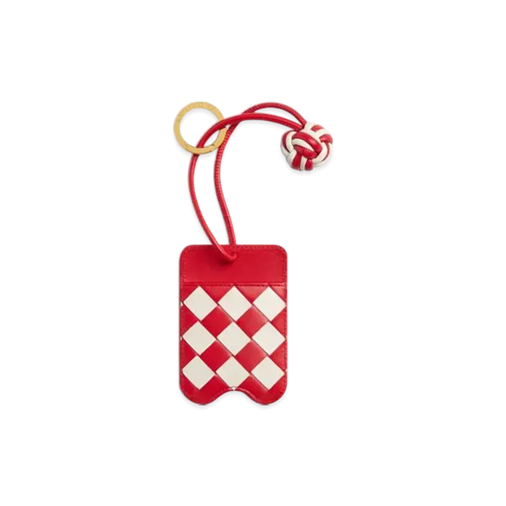 Bottega Veneta Intrecciato Design Cardcase "Deep Red / Chalk"