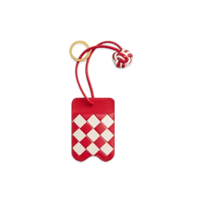 Bottega Veneta Intrecciato Design Cardcase "Deep Red / Chalk"