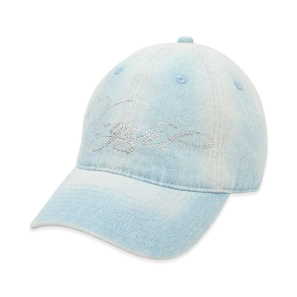 X-Girl Women's Rhinestone Logo Denim Cap "Light Indigo"