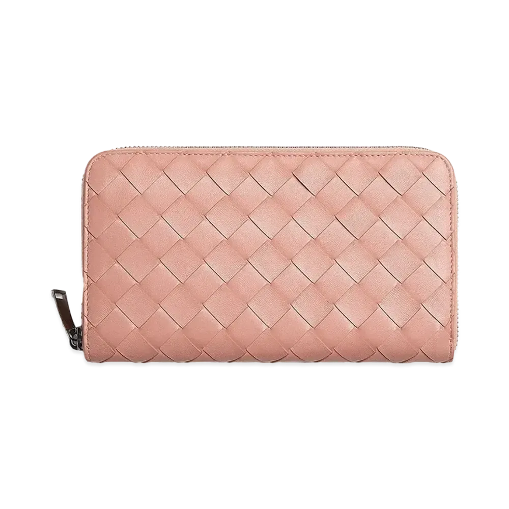 Bottega Veneta Zip Around Wallet "Peachy"