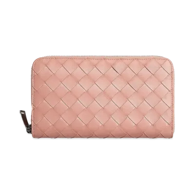 Bottega Veneta Zip Around Wallet "Peachy"