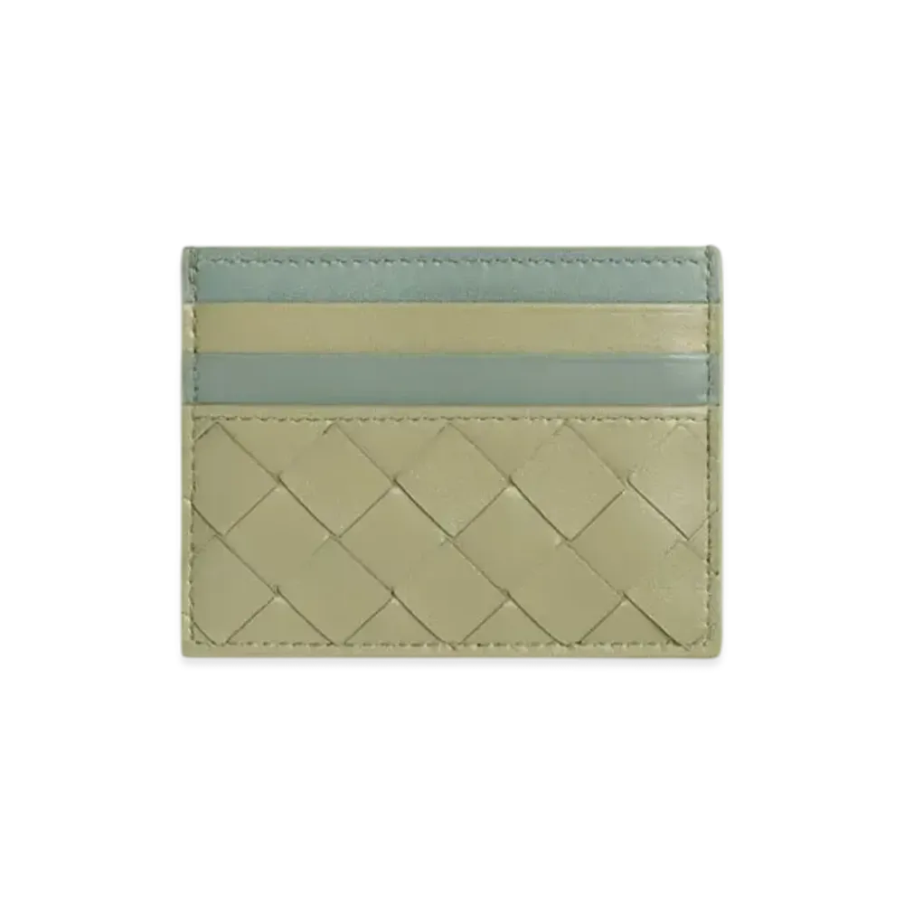 Bottega Veneta Intrecciato Credit Card Case "Travertine/New Sauge"