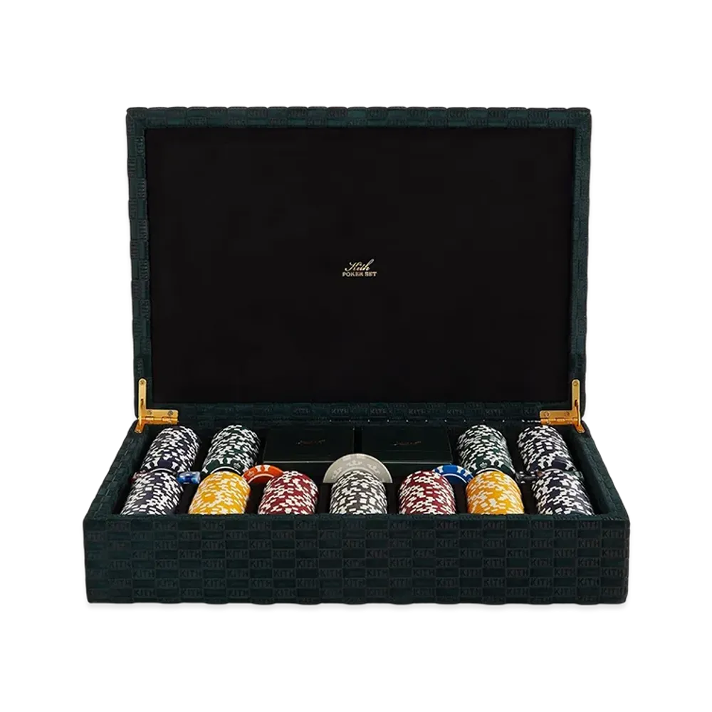 Kithmas Monogram Debossed Suede Poker Set "Stadium"