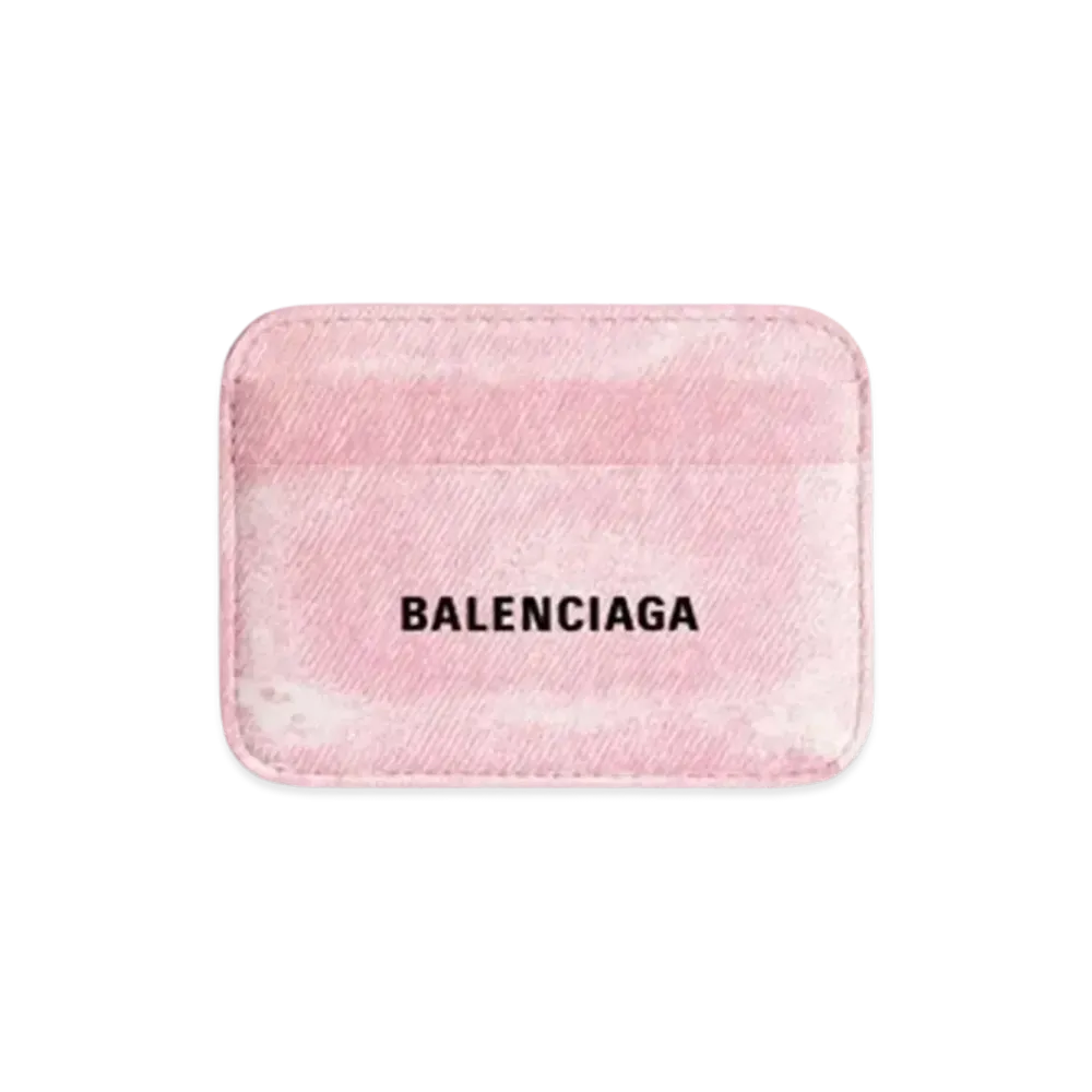 BALENCIAGA Cash Card Holder Denim Print "Pink"