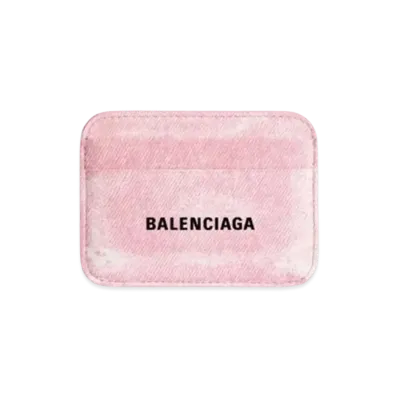 BALENCIAGA Cash Card Holder Denim Print "Pink"