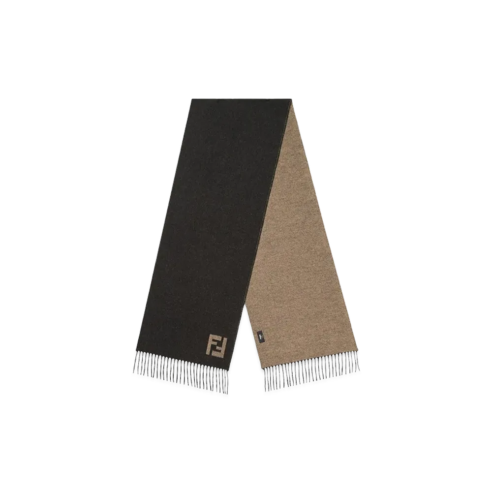 FENDI Double-Sided Scarf "Black/Brown"