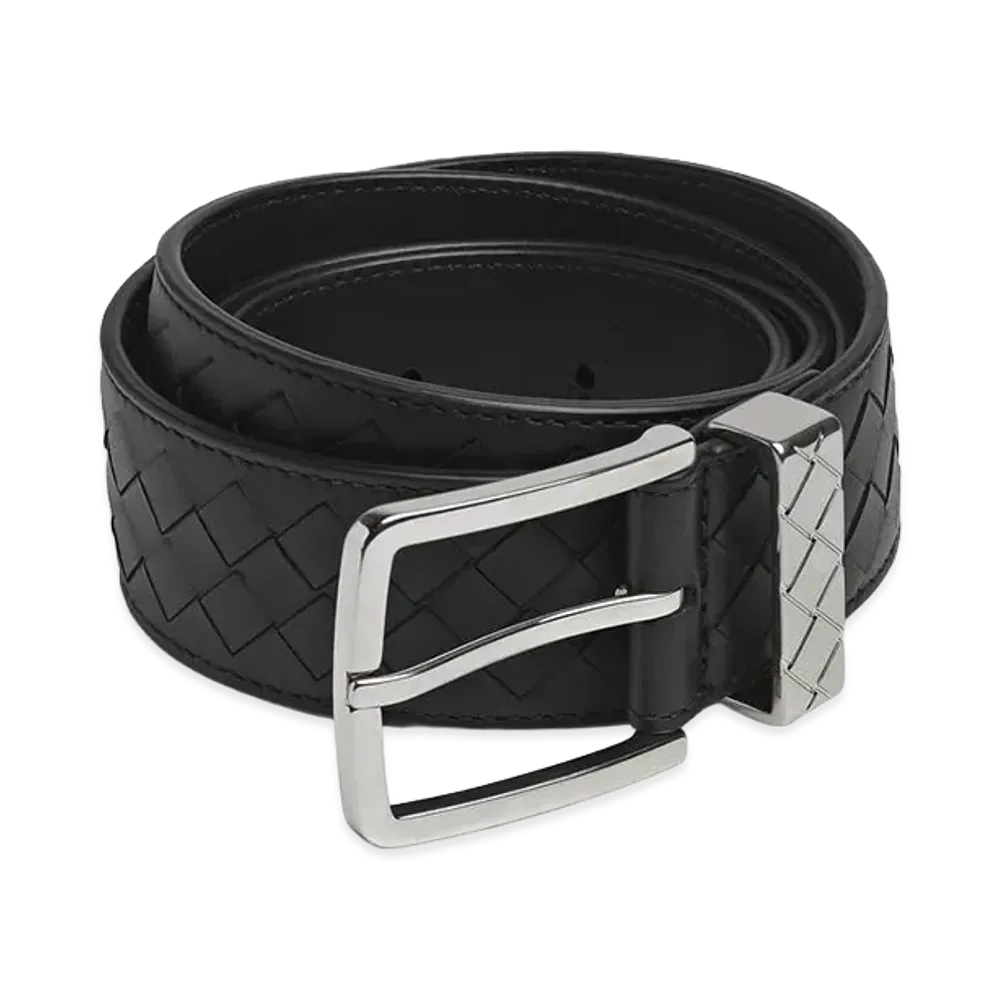 Bottega Veneta Intrecciato Loop Belt "Black"