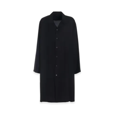 S'YTE Rayon Twill Open-Collar Long Shirt "Black"