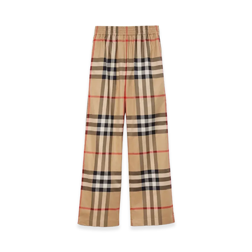Burberry Women's Check Cotton Trousers "Archive Beige"