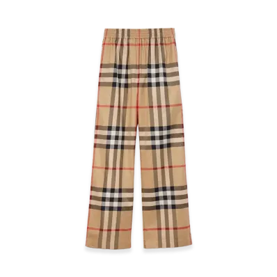 Burberry Women's Check Cotton Trousers "Archive Beige"