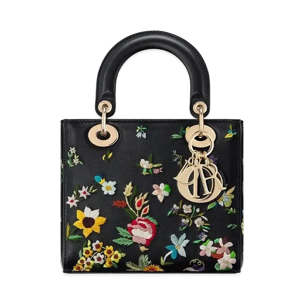 Dior Small Lady Bag Small Flowers "Black/Multicolor"