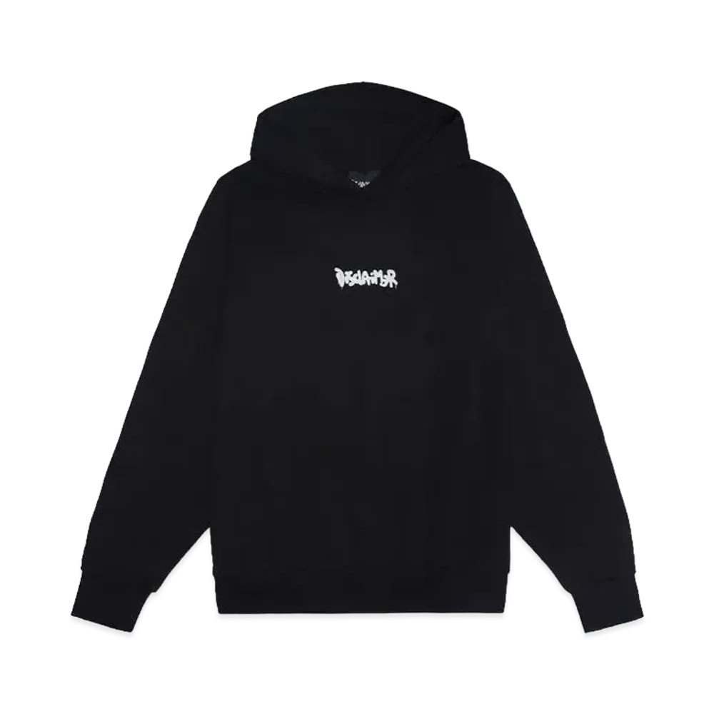 DISCLAIMER DIS maglia uomo con cappuccio in fel "NERO"