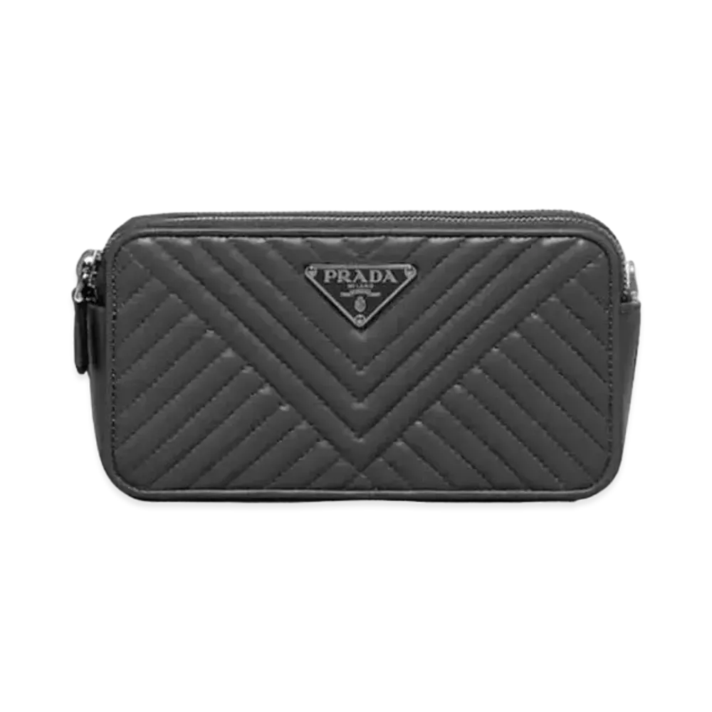 PRADA Diagram Nappa Leather Mini Bag "Black"