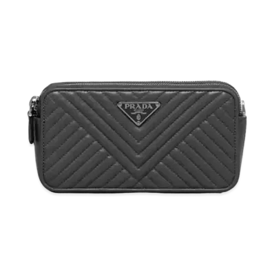 PRADA Diagram Nappa Leather Mini Bag "Black"