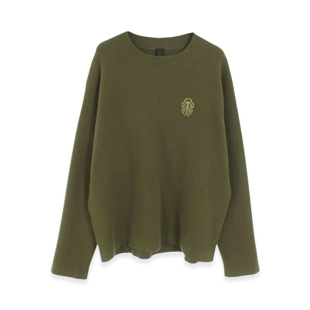 Chrome Hearts Dagger Embroidered Cashmere Knit "Khaki"