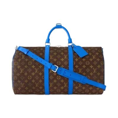 Louis Vuitton Keepall Bandouliere 50 Monogram Macassar Canvas "Blue"