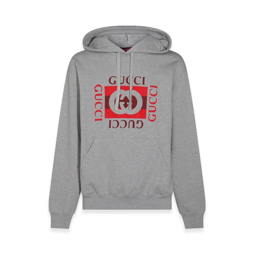 GUCCI 'Gucci Incrocio GG' Print Hoodie "Gray"