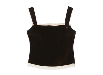 ANDMARY Women's Velour Frill Tops "Brown"