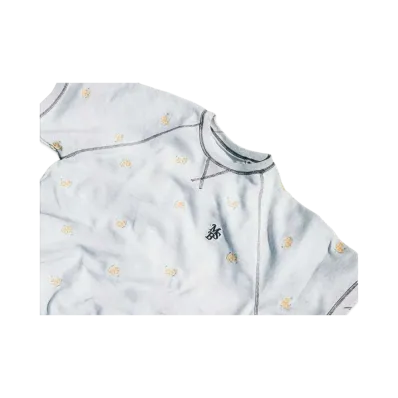My Sugar Babe msb patch flower embroidery pattern short sleeve sweat "Heather Gray"