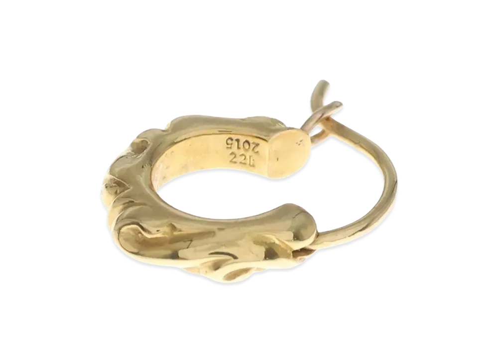 クロムハーツ 22K フープ スクロール タイニー ピアス 