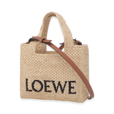 LOEWE Font Tote Mini Bag "Natural"