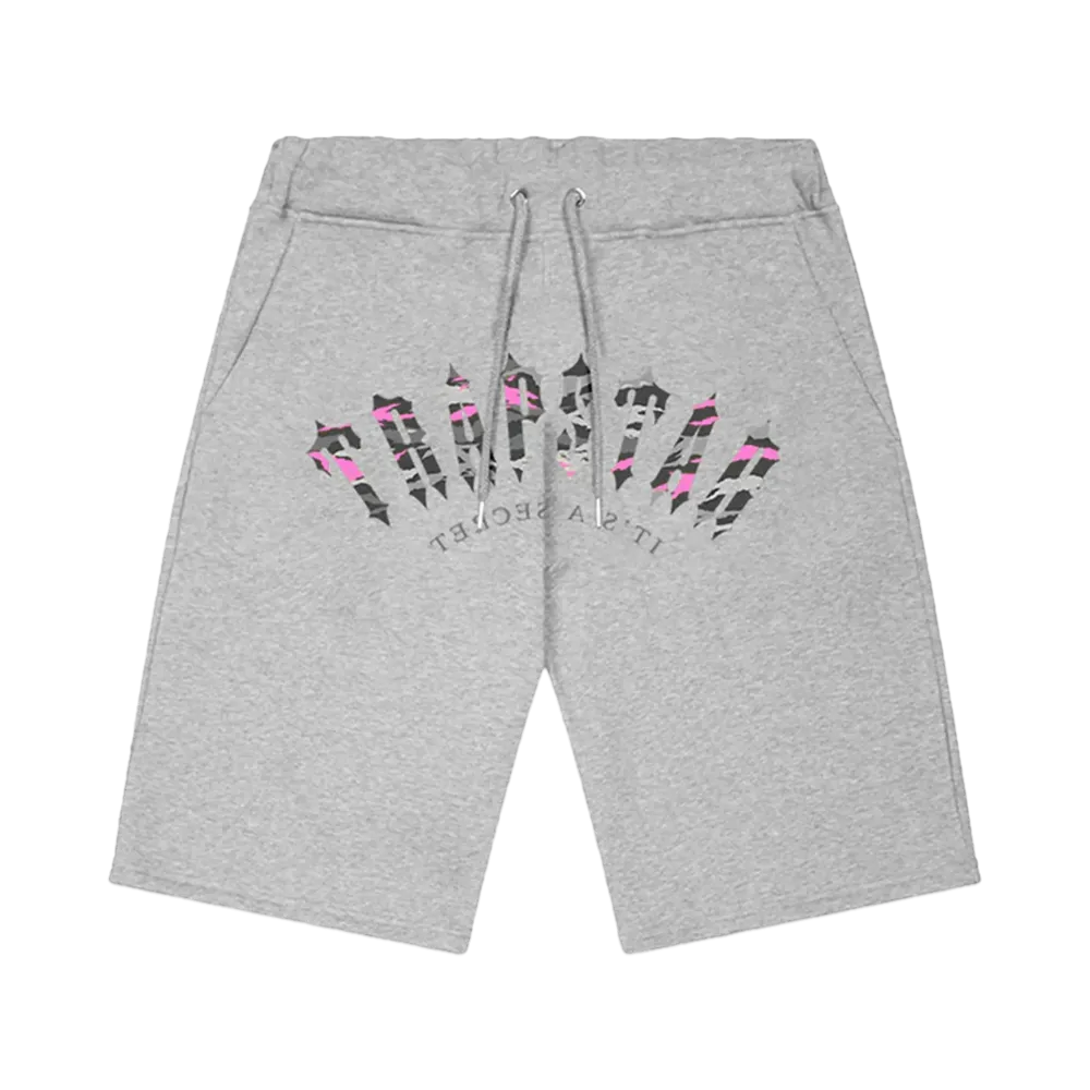 TRAPSTAR Irongate Arch Camo Shorts "Grey/Pink"