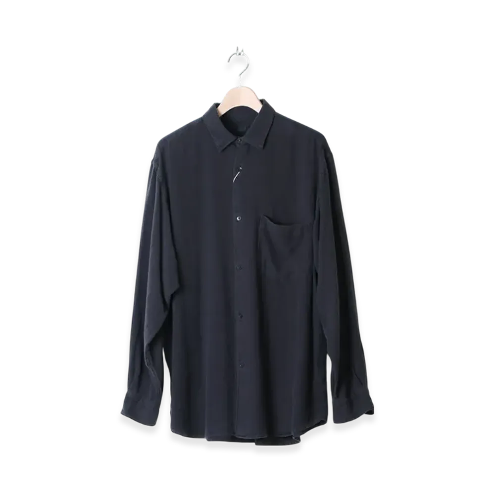 COMOLI Silk Flannel Shirt "Fade Navy"