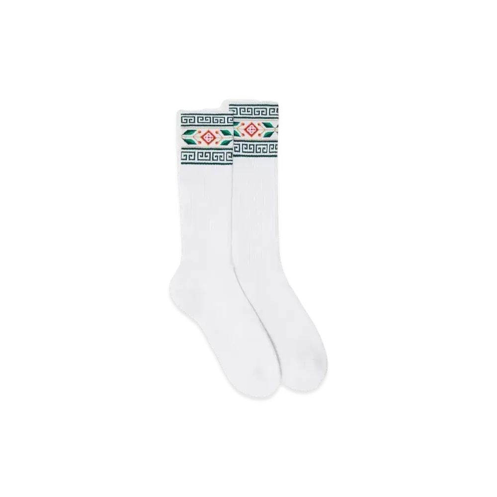 Casablanca Laurel Greek Socks "White"