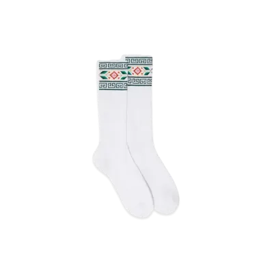Casablanca Laurel Greek Socks "White"