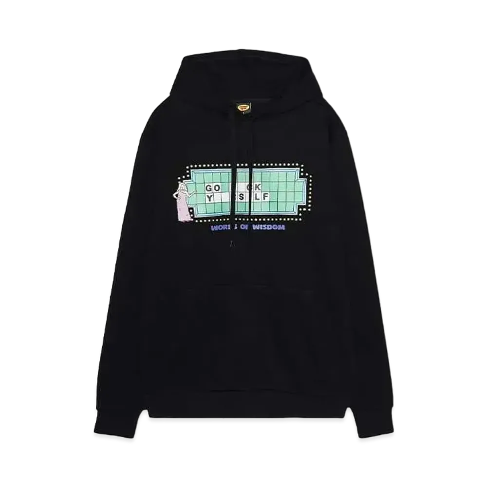 BROTHER MERLE Men's Knit Hooded Pullover - Wheel Of Fortune "BLACK"