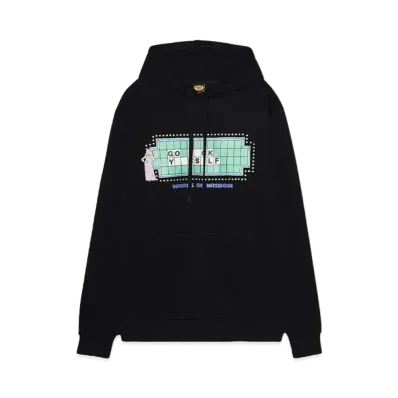 BROTHER MERLE Men's Knit Hooded Pullover - Wheel Of Fortune "BLACK"