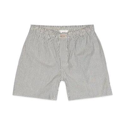 Stussy x Our Legacy Work Shop Boxer Shorts "Grey Stripe Fluid Wool"