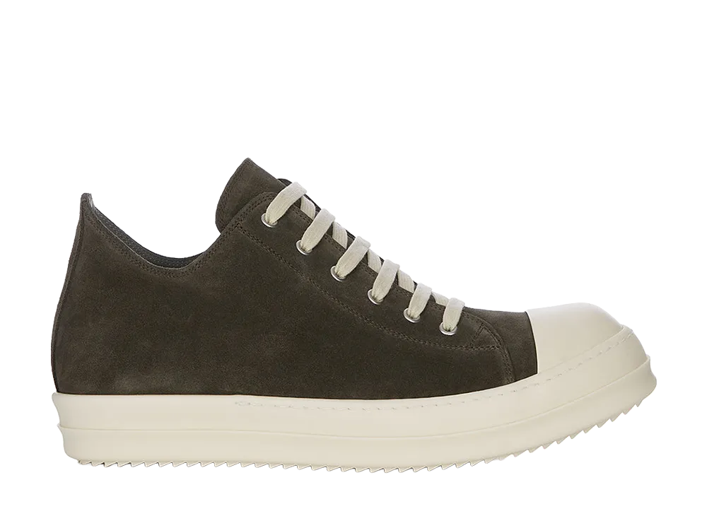 Rick Owens SS26 Low Sneaks Suede Leather "Euca/Milk"