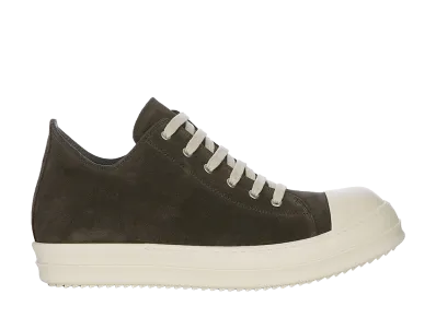Rick Owens SS26 Low Sneaks Suede Leather "Euca/Milk"