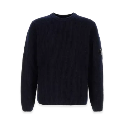 C.P. Company Crew-Neck Sweater With Logo "Blue"