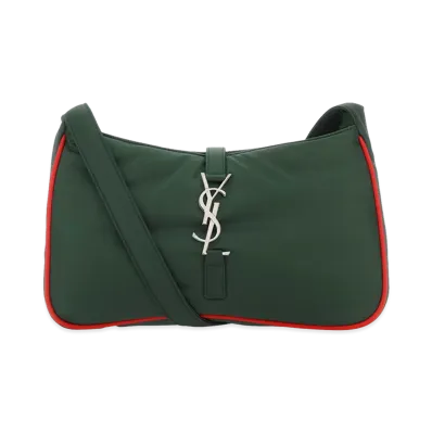 Saint Laurent Dark Green Econyl Le 5 A 7 Shoulder Bag "Green"