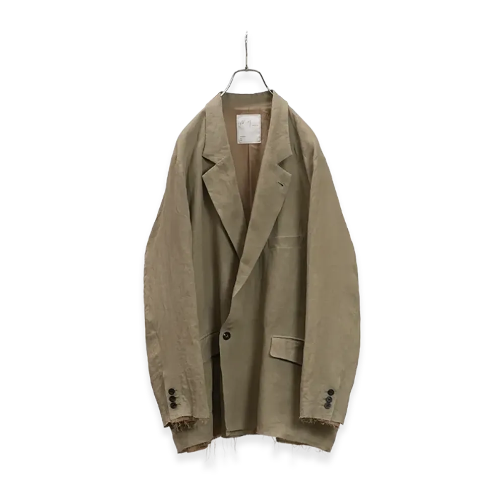 ANCELLM 100/S Linen Tailored Jacket "Khaki Beige"