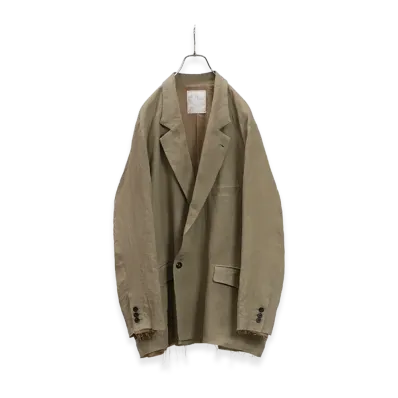 ANCELLM 100/S Linen Tailored Jacket "Khaki Beige"